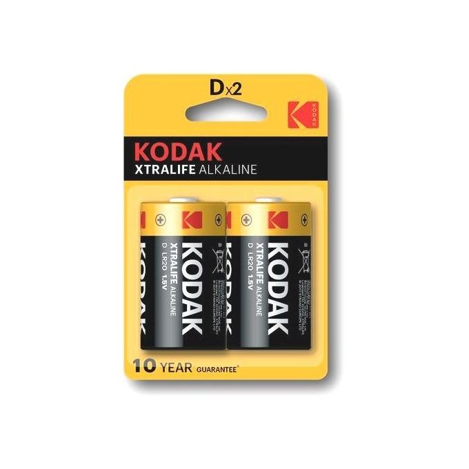 Pile alcaline LR20 KD2 AM1 1,5V KODAK MAX Blister de 2 piles