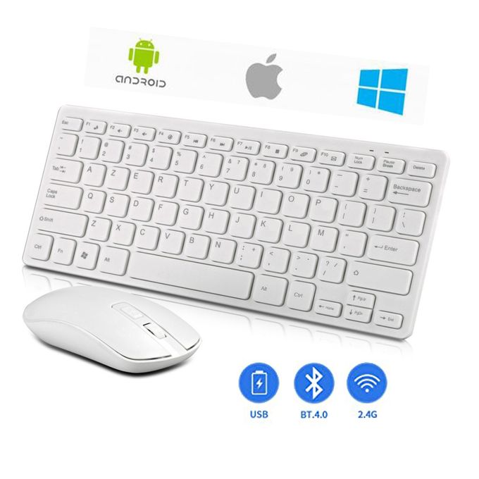 Generic ensemble mini clavier et souris de bureau sans fil ultra mince  azerty à prix pas cher