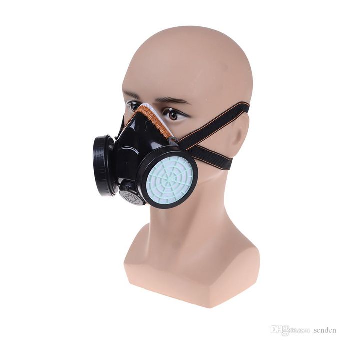 masque anti-poussière masque a gaz double cartouche chimique respiratoire