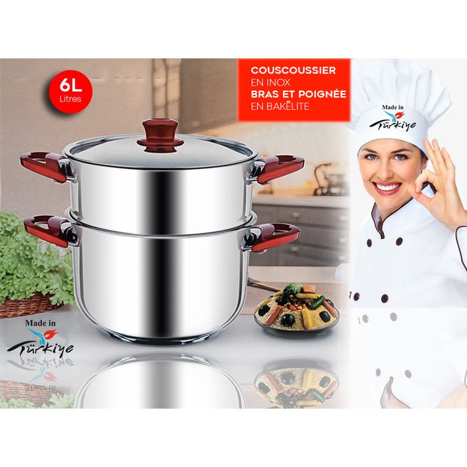Couscoussier inox 6L induction : : Cuisine et Maison