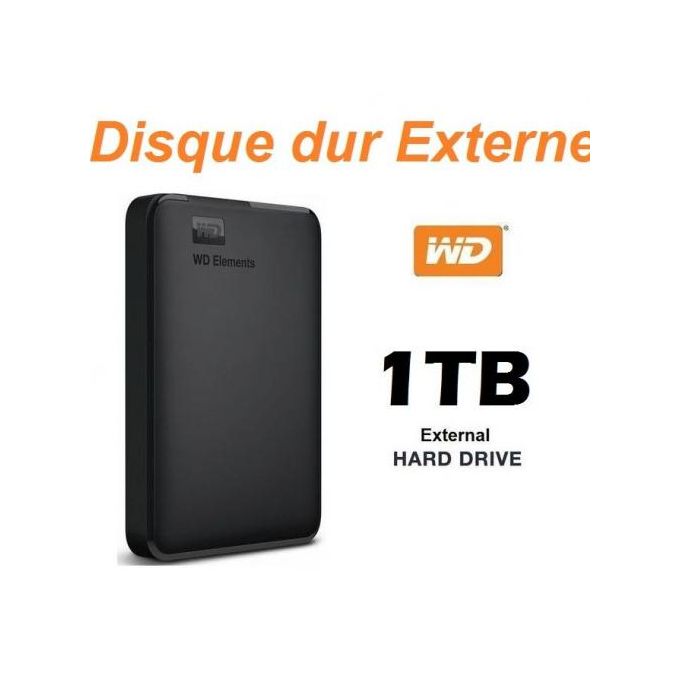 WD Western Digital DISQUE DUR EXTERNE Elements Portable, disque dur 1 TB  USB 3.0 à prix pas cher