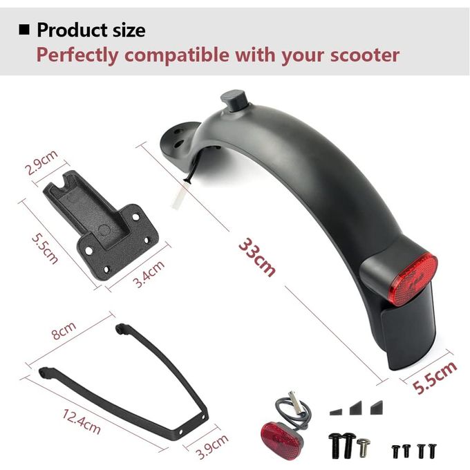 Kit Feu Arrière + Garde-Boue Arrière Pour Xiaomi M365 Pro Pro2 1S