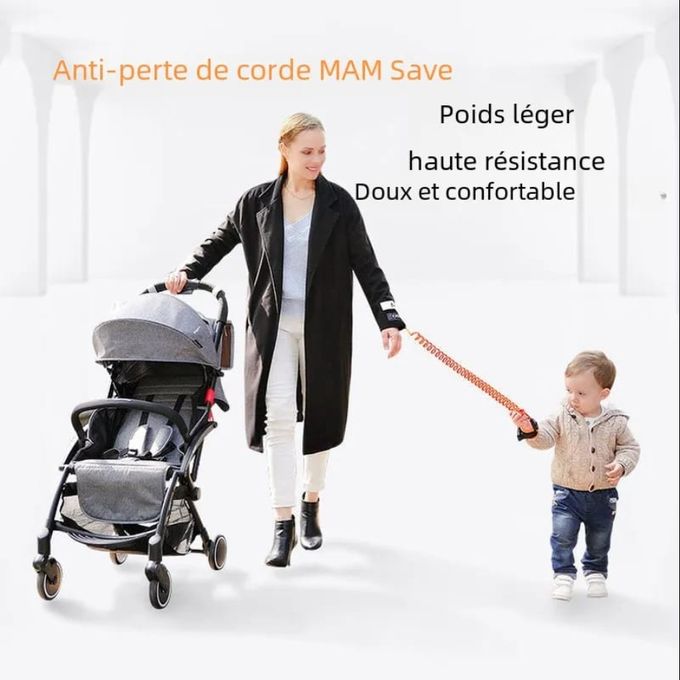 Sangle de sécurité pour enfants Anti-perte - Bracelet enfant anti-perte  souple au poignet - Sangle enfant pour marche élastique à ressort 35 à 150  cm