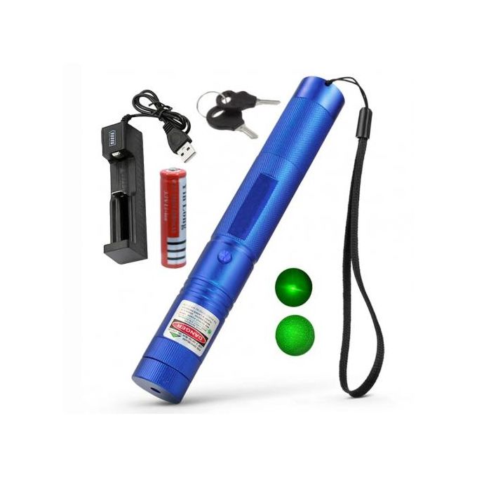 Stylo pointeur Laser vert militaire 10 miles, astronomie 532nm, jouet pour  chat puissant, mise au point réglable + batterie 18650 + chargeur