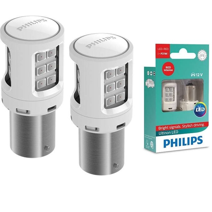 2 ampoules P21/5W LED rouges Philips - Feu Vert