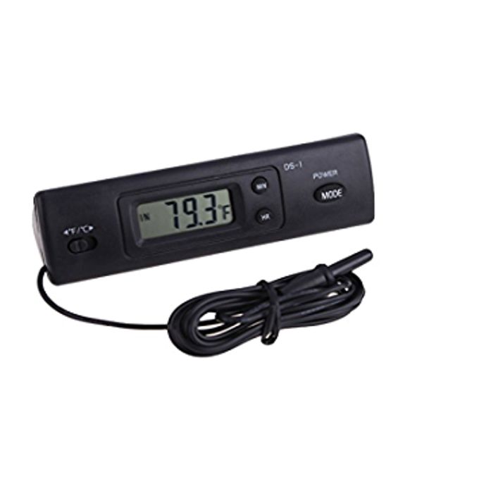 Horloge de Température de Voiture, Ruspela Thermomètre pour Voiture  Thermomètre de voiture numérique avec rétroéclairage LCD horloge avec écran