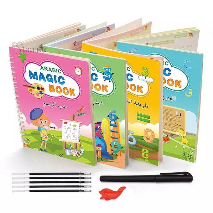 Pack 4 livres Réutilisable de calligraphie magique pour enfants, cahier  d'écriture, magic book