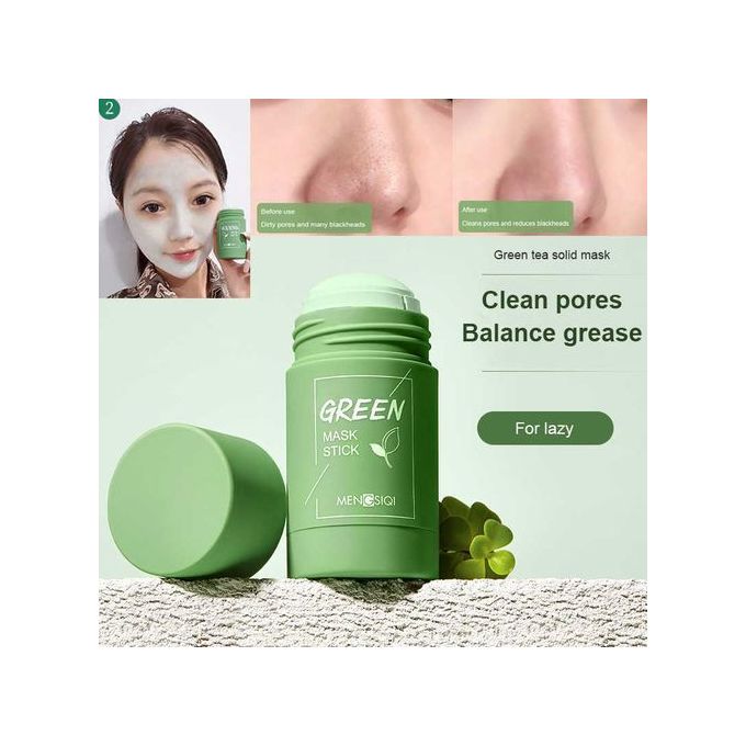 Green Masque de nettoyage solide et de contrôle d'huile de thé vert pour le visage