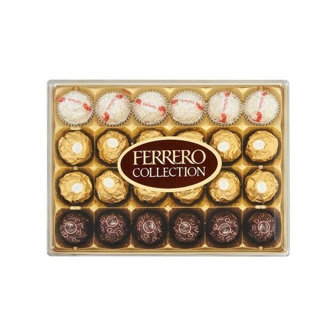 Ferrero Rocher Coffret Collection 24 pièces Rochers, Rond chocolat Noir,  Raffaello. 269g à prix pas cher