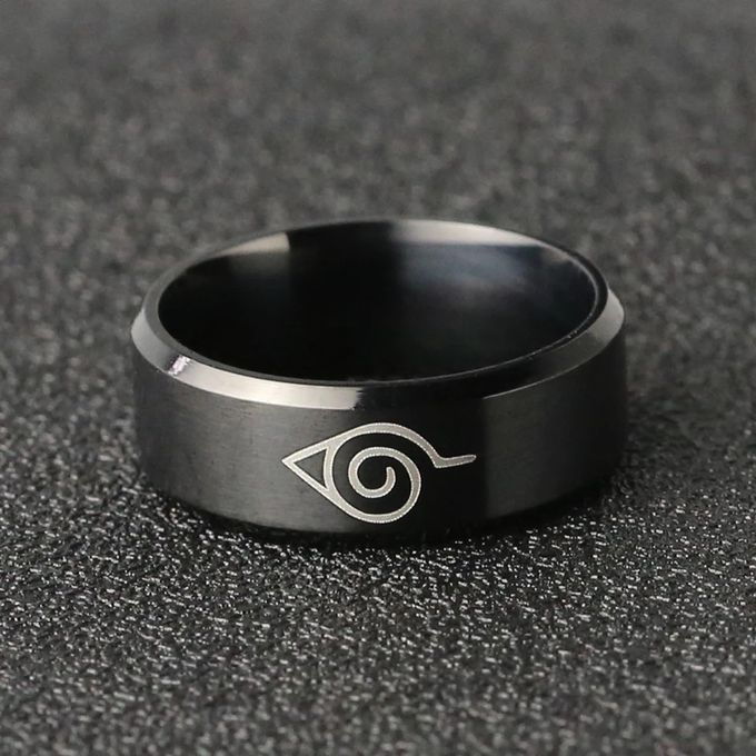 Generic Anneaux Signé Bague en Titane NARUTO- Noir à prix pas cher