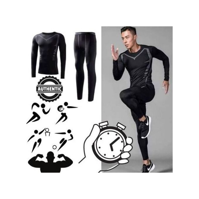 Generic Tenu a manches longues Collant pantalon Survetement de sport pour hommes