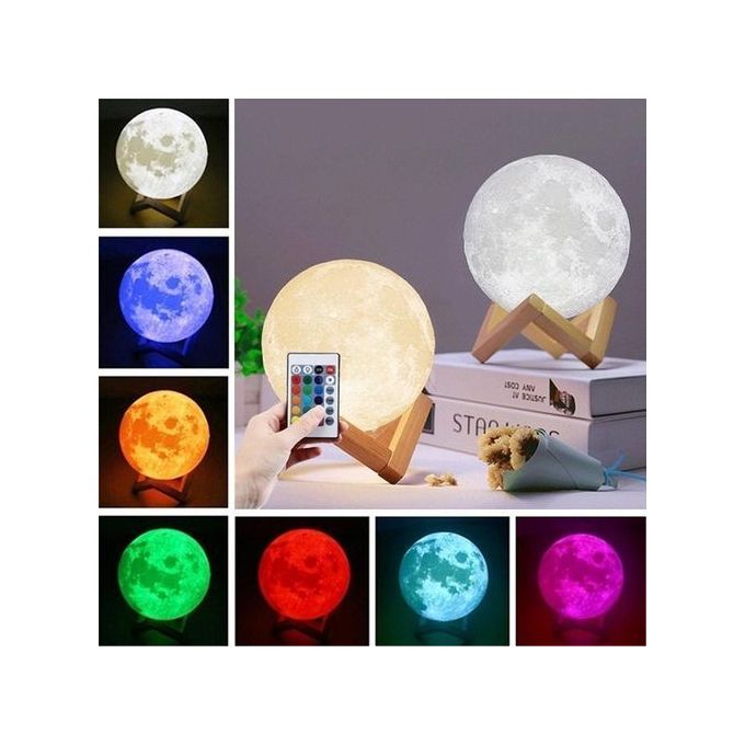 Moon lamp 3d printing  moon light with stand and remote  Lighting colors