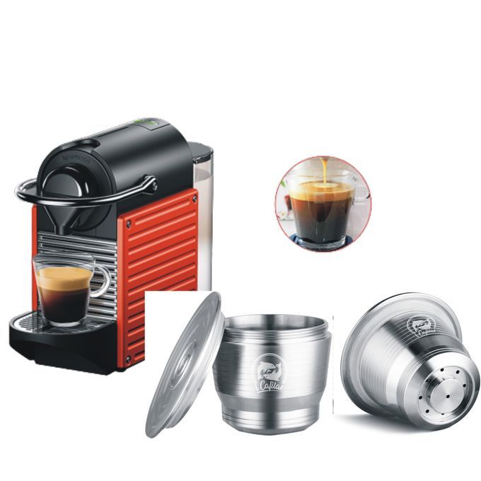 Generic capsule compatible nespresso inox café rechargeables - 1 pièce à prix  pas cher