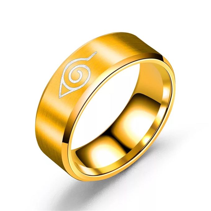 Anime de bijoux japonais et coréens entourant Naruto Bague En acier  inoxydable Bijoux en titane Bijoux en argent Lettrage de bague pour hommes,  Bleu, Taille 8