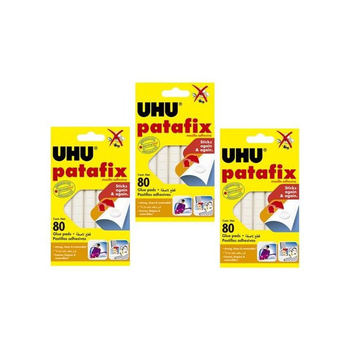 UHU 8 Boites Pâtes a fixe-80 Pastilles Adhésives Repositionnables