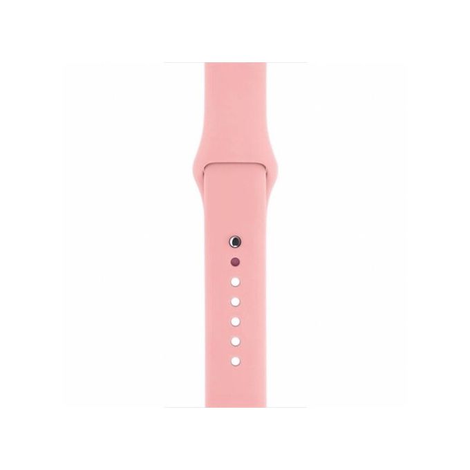 Bracelet Apple Watch Séries 1 à 8 et SE, Silicone Soft touch Design  Matelassé Rose poudré - Français