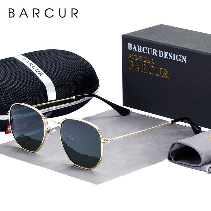 Compare BARCUR Lunettes de soleil polarisees pour homme marque de luxe Bc 80 48 noir Price
