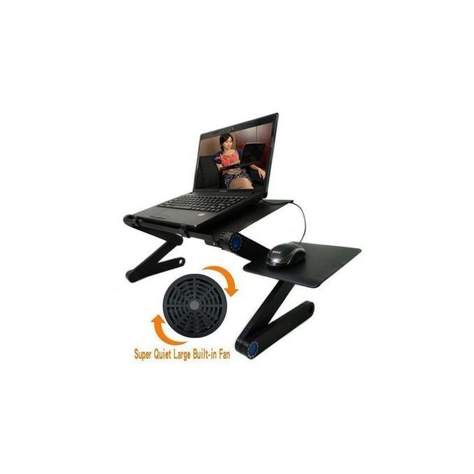 Generic Table Laptop Ajustable T8 Avec Ventilation Refroidissement 360° + support souris à prix pas cher