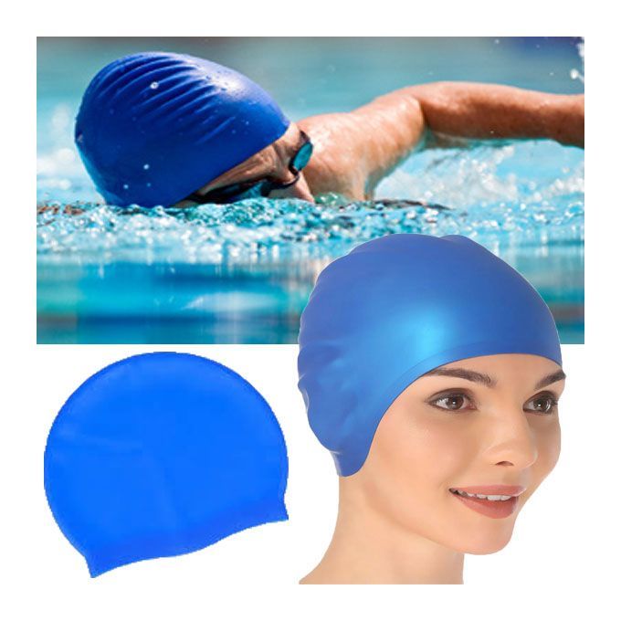 Bonnet de Bain Bleu Imperméable - Confort Plus
