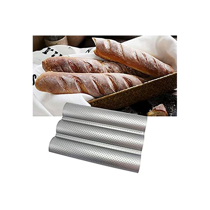 Moule à Baguettes En Silicone 4 Pièces - Antiadhésif, Perforé Pour Cuisson Maison Pain Français