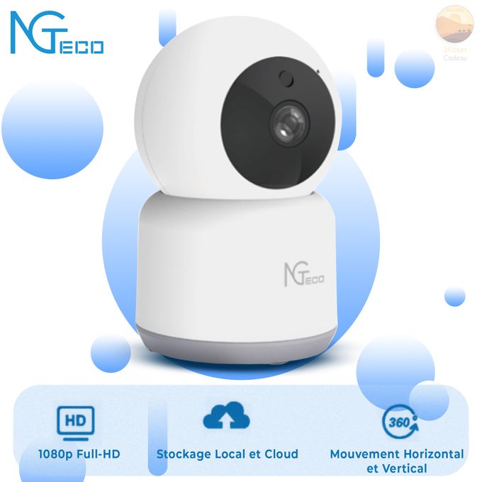 NGTeco Caméra de sécurité de surveillance intelligente WiFi Intérieure NG-C2400  1080P Vision Nocturne