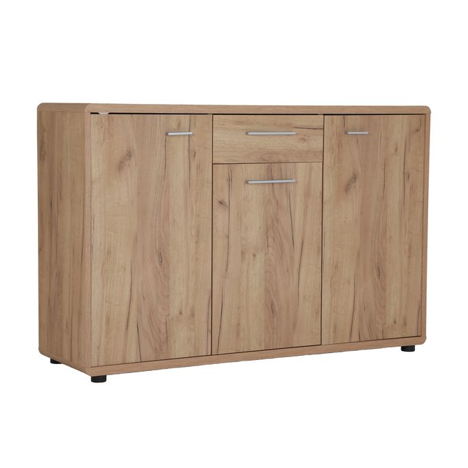Kitea Commode FONTANA 3 portes et 1 tiroir - Marron Clair