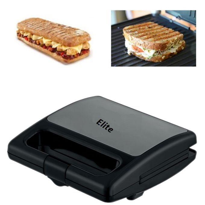 Elite panini maker electrique, appareil presses et grille sandwich inox