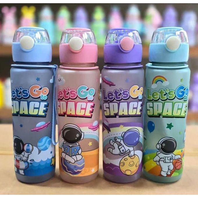 Blue)700ml kawaii gourde d'eau pour enfant pour école Bouteille d'eau enfant gourde avec paille