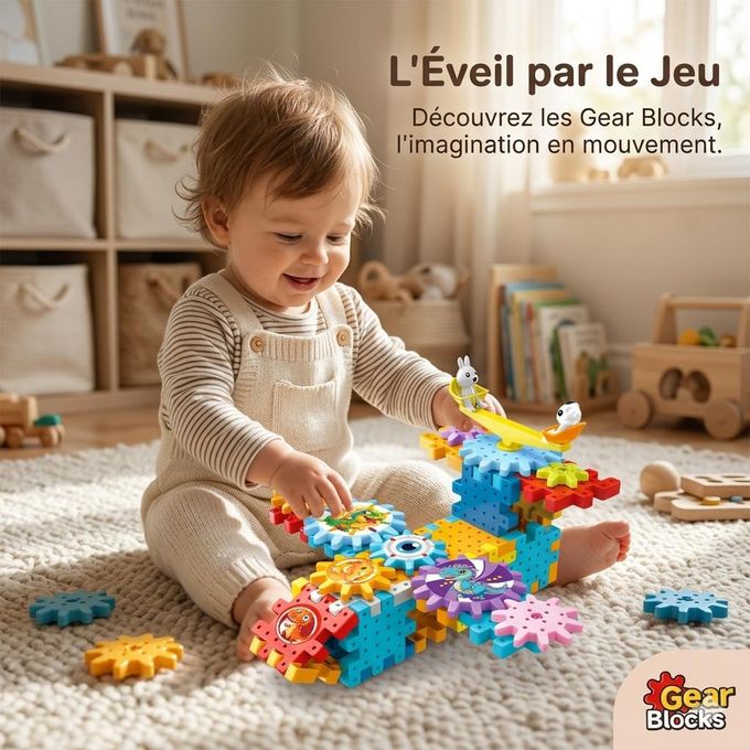 building blocks with turning gear mechanism