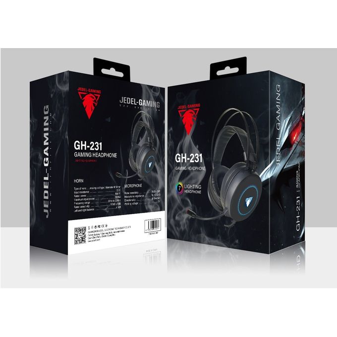 Jedel Casque Gamer casque PC 7.1 son surround Xbox playstation RGB GH-231  sticker à prix pas cher