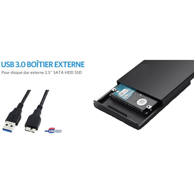 BOITIER EXTERNE USB v2.0 POUR DISQUE DUR 2.5'' SATA