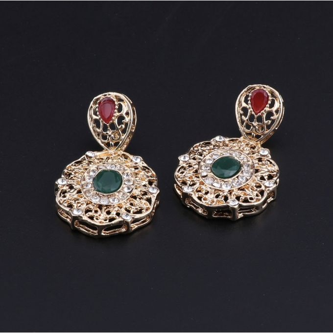 Generic Bijoux Traditionnels Plaque Or 18k Collier Boucles