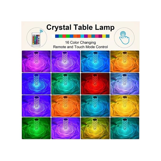 Generic Lampe Tactile RVB avec Télécommande, Lampe de Table en