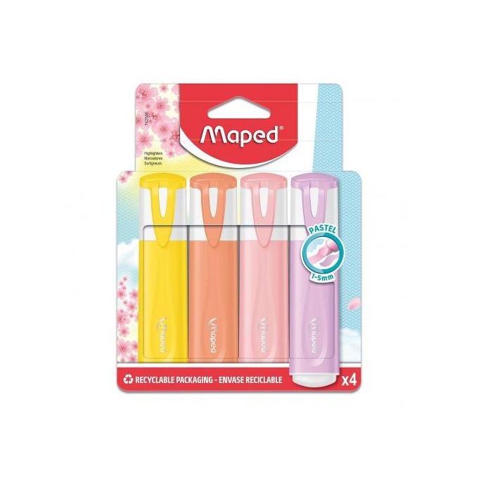 Lot de 6 surligneurs pastel Venalisa, marqueur pastel pour fournitures  d'étude 