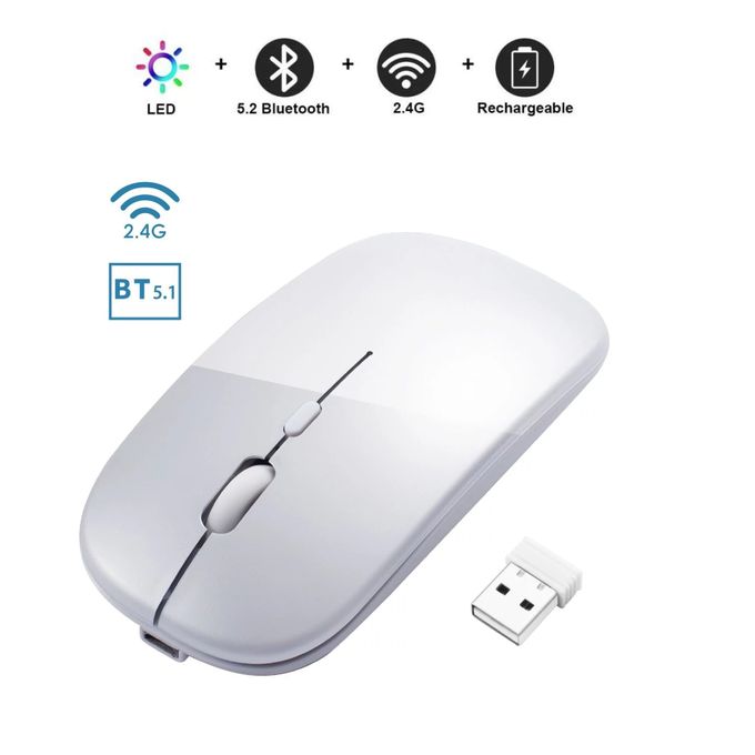 iboga Souris Bluetooth 5.1 sans fil,LED/Batterie rechargeable