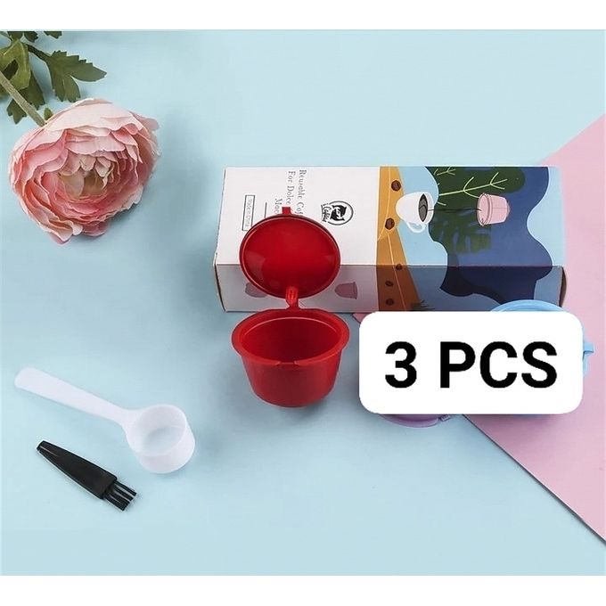 3 Capsules rechargeable réutilisable compatible dolce gusto multi-couleurs