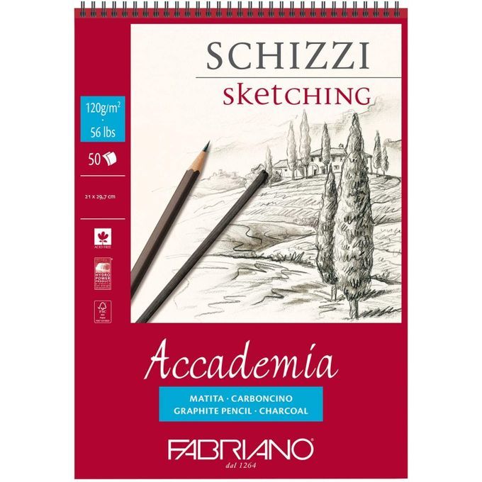 Cahier dessin A4 italie.120g 20p GB