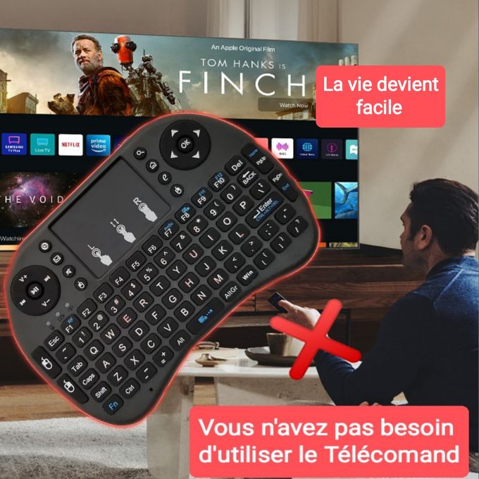 Clavier Sans Fil avec Souris Touchpad pour PC Android TV XBOX