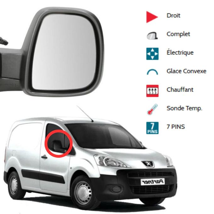 Rétroviseur Extérieur Gauche Électrique Pour Opel Zafira B - Asphérique, Chauffant, Avec Apprêt à Peindre | Compatible 2005+ - 7