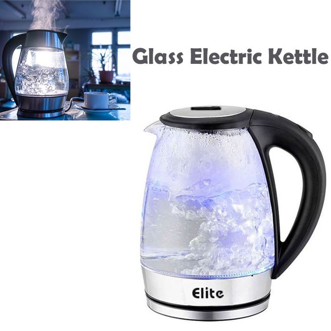 Elite Bouilloire Électrique avec Illumination LED Bouilloire Électrique en  Verre 1,8 L à prix pas cher