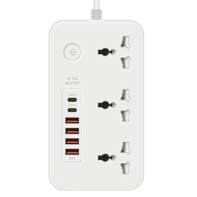 Generic Rallonge Multiprise 3 Trous Et 2 PORT USB - Blanc - Prix