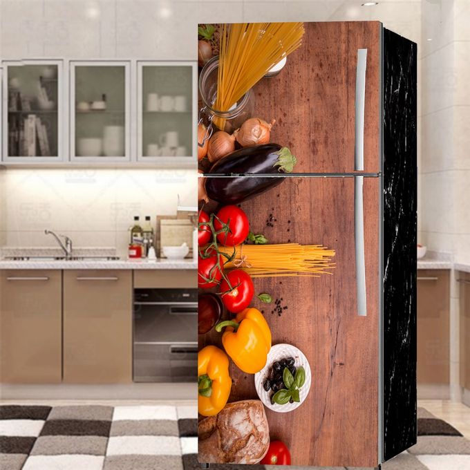 Cow Barn Door Fridge Skin – Rustic Peel & Stick Vinyl for
