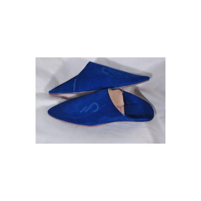Sandale bleu roi cuir velours à talon - Sandales Femme