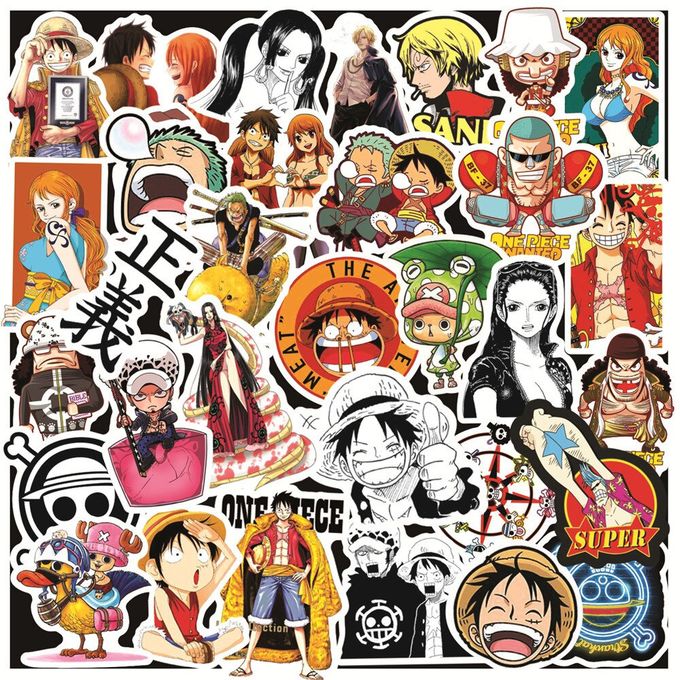 Stickers 50pcs dessin Anime ONE PIECE Luffy autocollants