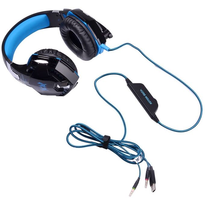 Casque PC Gamer WEWOO G2000 Bleu - Sur-oreille avec Micro Basse Stéréo -  Cdiscount Informatique