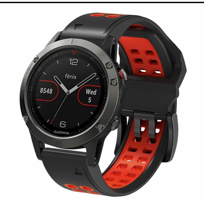 Bracelet en silicone bi-couleur 22mm pour Garmin Fenix 6 GPS/6 Pro GPS/6  Sapphire GPS/5 - Orange/Gris - Cdiscount Téléphonie