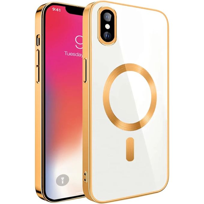 Case Pochette IPhone X transparent MagSaf anti collision Haut Qualite Gold a prix pas cher Jumia Maroc
