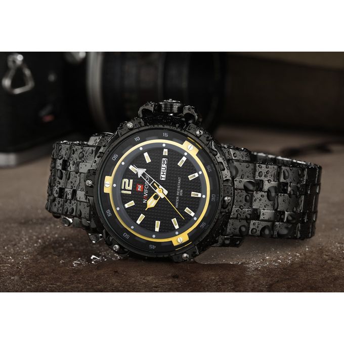 Naviforce Montre bracelet quartz avec bracelet en acier