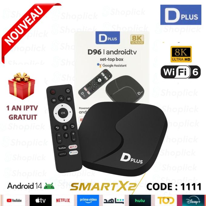 Digitplus Tv Box Android 14 D96 de Dplus 2GB RAM 16GB avec