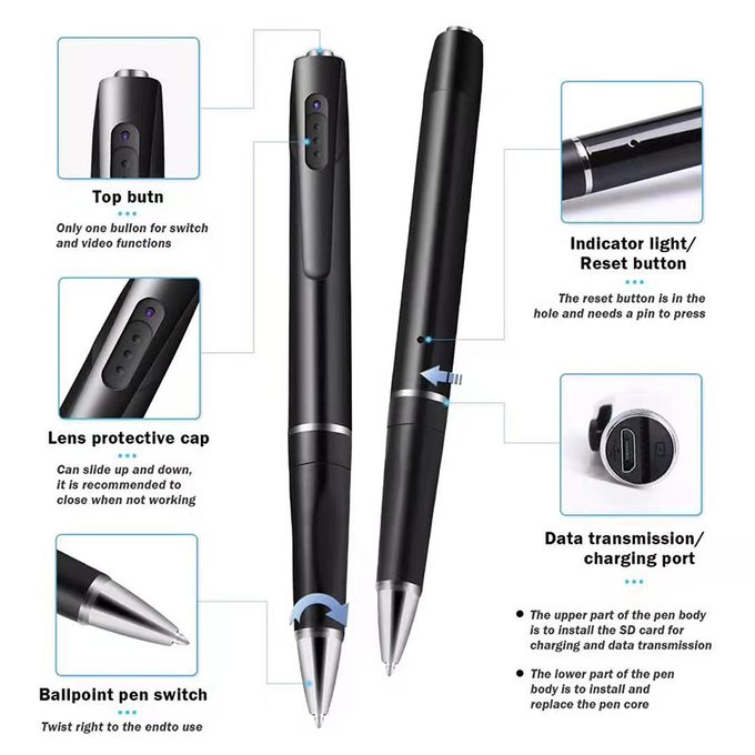 Mini Caméra Full HD Portable Stylo Caméra Micro  Numérique Enregistreur Vidéo